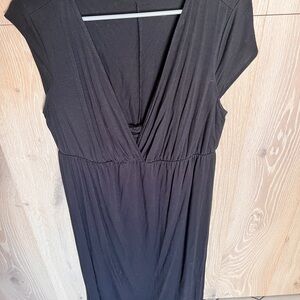 Dark Blue V-Neck Dress